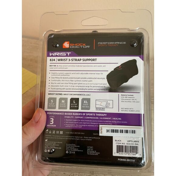 NIB Shock Doctor Performance Wrist 3 Strap Support - Picture 3 of 3